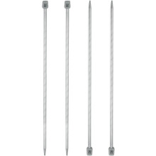 4Pcs 5.5mm(I) Single Pointed Knitting Needles Stainless Steel 13.8 Inches Length Metal Weaving Tool for Handmade Projects DIY Knitting