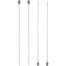 4Pcs 2mm(B) Single Pointed Knitting Needles Stainless Steel 9.84 Inches Length Metal Weaving Tool for Handmade Projects DIY Knitting