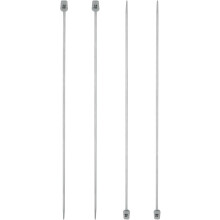 4Pcs 3mm(D) Single Pointed Knitting Needles Stainless Steel 13.8 Inches Length Metal Weaving Tool for Handmade Projects DIY Knitting
