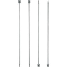 4Pcs 5mm(H) Single Pointed Knitting Needles Stainless Steel 13.8 Inches Length Metal Weaving Tool for Handmade Projects DIY Knitting
