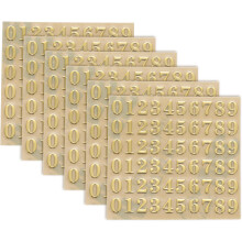 6 Sheets Letter Stickers 0.35" 3D Mini Letter Stickers Metal Self Adhesive Alphabet Labels for Scrapbooking DIY Poster Craft Wall Doors Sign Decor(Gol