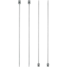 4Pcs 3.5mm(E) Single Pointed Knitting Needles Stainless Steel 9.84 Inches Length Metal Weaving Tool for Handmade Projects DIY Knitting