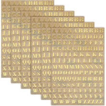 6 Sheets Letter Stickers 0.18" 3D Mini Letter Sticker Metal Self Adhesive Alphabet Stickers for Scrapbooking DIY Poster Craft Wall Doors Sign Decor(Go