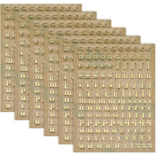 6 Sheets Letter Stickers 0.12" 3D Mini Letter Sticker Metal Self Adhesive Alphabet Stickers for Scrapbooking DIY Poster Craft Wall Doors Sign Decor(Go