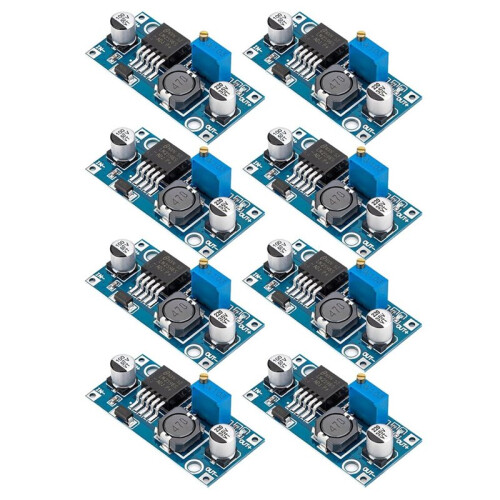 LM2596 - Buck Converter Module, 8 Pack Adjustable Voltage Regulator, 3.2V-40V Input, 1.25V-35V Output