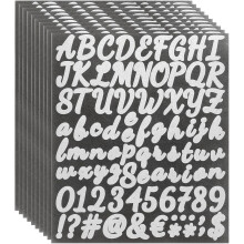 760Pcs 10Sheets Glitter Letter Stickers, Self-Adhesive Alphabet Sticker Letter Number Decal Kit Symbols Alphabet Decals for Crafts Scrapbooking Classr