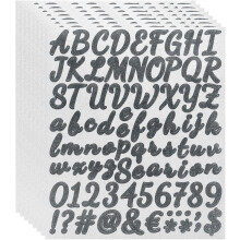 608Pcs 8Sheets Glitter Letter Stickers, Self-Adhesive Alphabet Sticker Letter Number Decal Kit Symbols Alphabet Decals for Crafts Scrapbooking Classro