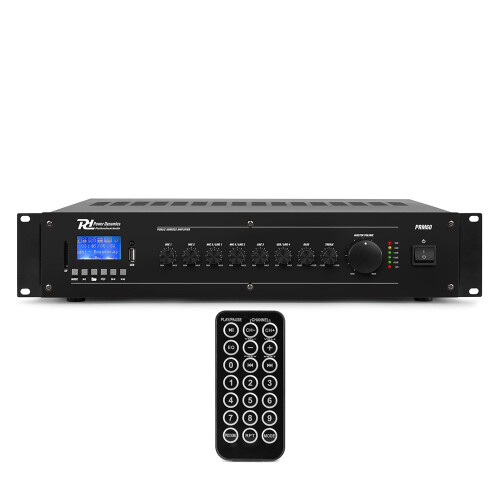 Power Dynamics PRM60 100V 5-Channel Mixer-Amplifier 60W for PA Systems