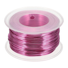 18 Gauge / 1mm Anodized Aluminum Wire for Jewelry Craft Making, 102 Feet Bendable Flexible Wire for DIY Home Decor Gardening Sculpture, Dark Pink
