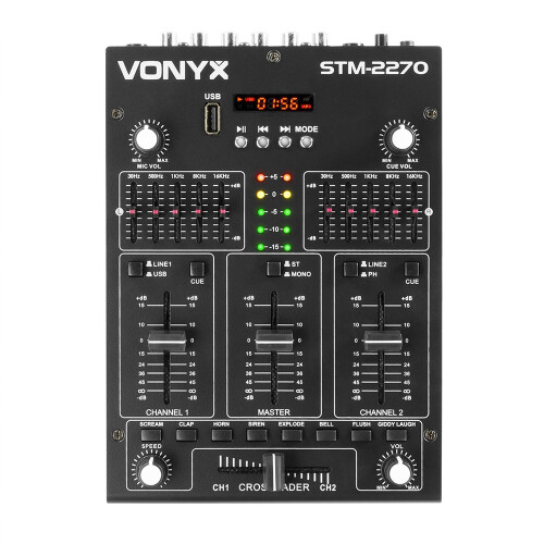 Vonyx STM2270 Bluetooth DJ Mixer 4 Channels with USB/SD/MP3 Playback