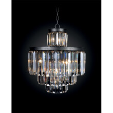 Fulgurant grey glass and metal chandelier, 52cm diameter