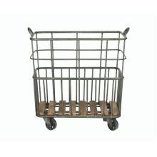 Metal log cart with wheels