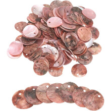 120Pcs Capiz Shells 1.5cm/0.6" Round Natural Shells with 2 Holes for Seashell Wind Chimes Curtain Shell Garland DIY Craft Wedding Home Decoration, Pin