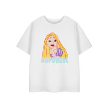 (5-6 Years) Disney Tangled Short Sleeved T-Shirt (Girls White)
