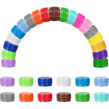 50pcs Plastic Bottle Caps, 1.2 inch Bottle Screw Lid Top Water Bottles Top Cap for DIY Development Imagination Intelligence Craft Scrapbook Creative G