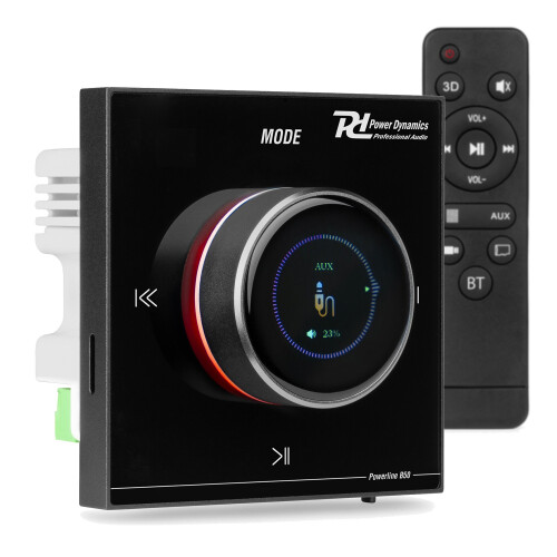 Power Dynamics Powerline B50B In Wall Audio Amplifier BT/LCD Black