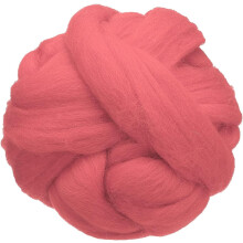 3.53oz Wool Roving Yarn, Needle Felting Wool Fiber DIY Craft Needle Wet Felting Supplies for Blending Weaving Handcrafts, Peach Pink
