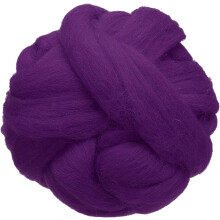 3.53oz Wool Roving Yarn, Needle Felting Wool Fiber DIY Craft Needle Wet Felting Supplies for Blending Weaving Handcrafts, Grape Purple