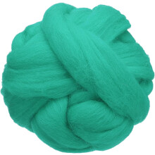 3.53oz Wool Roving Yarn, Needle Felting Wool Fiber DIY Craft Needle Wet Felting Supplies for Blending Weaving Handcrafts, Crystal Blue