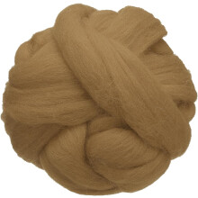 3.53oz Wool Roving Yarn, Needle Felting Wool Fiber DIY Craft Needle Wet Felting Supplies for Blending Weaving Handcrafts, Coffee
