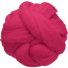 3.53oz Wool Roving Yarn, Needle Felting Wool Fiber DIY Craft Needle Wet Felting Supplies for Blending Weaving Handcrafts, Rose Red