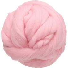 3.53oz Wool Roving Yarn, Needle Felting Wool Fiber DIY Craft Needle Wet Felting Supplies for Blending Weaving Handcrafts, Rouge Powder