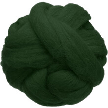 3.53oz Wool Roving Yarn, Needle Felting Wool Fiber DIY Craft Needle Wet Felting Supplies for Blending Weaving Handcrafts, Dark Green