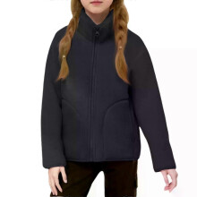 (110cm, Dark Grey) Kids Windproof And Warm Thick Wool Winter Jacket