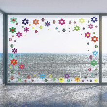 60's Hippie Theme Party Stickers - 96 Pieces Multicolored Daisy Stickers Vinyl Retro Flowers Decals