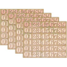 4 Sheets Letter Stickers 0.18" 3D Mini Letter Sticker Metal Self Adhesive Number Stickers for Scrapbooking DIY Poster Craft Wall Doors Sign Decor(Rose