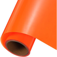 Fluorescent Orange Heat Transfer Vinyl, 12 Inch x 5ft Iron-on Vinyl Roll for Decal Cutting, Signs, Scrapbooking, DIY Craft, Home Decoration