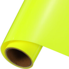 Fluorescent Yellow Heat Transfer Vinyl, 10 Inch x 5ft Iron-on Vinyl Roll for Decal Cutting, Signs, Scrapbooking, DIY Craft, Home Decoration