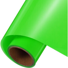 Fluorescent Green Heat Transfer Vinyl, 12 Inch x 5ft Iron-on Vinyl Roll for Decal Cutting, Signs, Scrapbooking, DIY Craft, Home Decoration