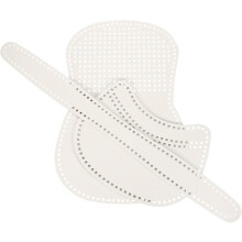 DIY Leather Canvas Mesh Bag, Crochet Bag Mesh Sheet Knitting Bag, Making Accessories for Saddle Handmade Crochet, White