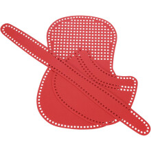 DIY Leather Canvas Mesh Bag, Crochet Bag Mesh Sheet Knitting Bag, Making Accessories for Saddle Handmade Crochet, Red
