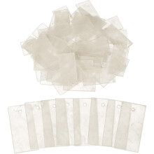 50 Pcs Capiz Shells, 15 mm x 30 mm Natural White Square Mica Sheets Single Hole for DIY Craft Making Wind Chimes Home Decoration Wedding Decorations