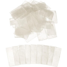 50 Pcs Capiz Shells, 30 mm x 50 mm Natural White Square Mica Sheets Single Hole for DIY Craft Making Wind Chimes Home Decoration Wedding Decorations