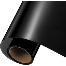 Matt Black Heat Transfer Vinyl, 12 Inch x 5ft Iron-on Vinyl Roll for Decal Cutting, Signs, Scrapbooking, DIY Craft, Home Decoration