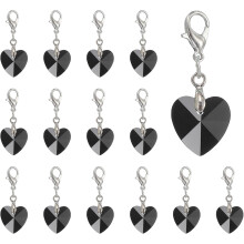 Heart Stitch Markers, Locking Crystal Crochet Stitch Markers for Knitting, Clip-on Charm for DIY Hand Craft