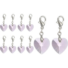 Heart Stitch Markers, Locking Crystal Crochet Stitch Marker for Knitting, Clip-on Charm for DIY Hand Craft