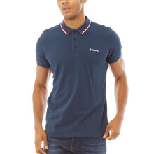 (S, Navy) Bench Mens Gruff Short Sleeve Twin Tipped Polo Shirt