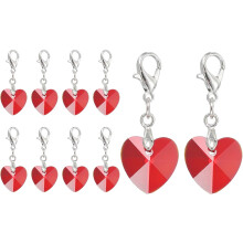 Heart Stitch Markers, Locking Crystal Crochet Stitch Marker for Knitting, Clip-on Charm for DIY Hand Craft