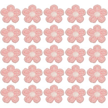 50 Pcs Mini Daisies Flower Sew on Patches, 0.6" Flower Appliques Patches Small Embroidered Floral Appliques Sew for Clothing Hats Bags Hair Accessorie