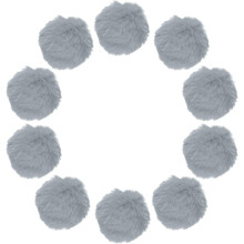 20Pcs Faux Fur Pom Pom Balls, 2.4 Inch Soft Fluffy Pompoms for Hats Keychains Scarves Gloves Bags Accessories, Gray