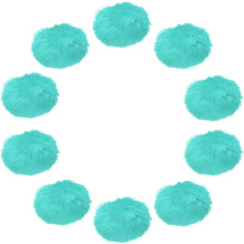 20Pcs Faux Fur Pom Pom Balls, 2.4 Inch Soft Fluffy Pompoms for Hats Keychains Scarves Gloves Bags Accessories, Lake Blue