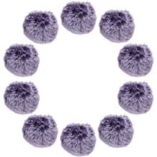 20Pcs Faux Fur Pom Pom Balls, 2 Inch Soft Fluffy Pompoms for Hats Keychains Scarves Gloves Bags Accessories, Purple/White