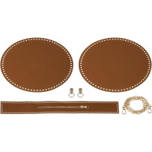 1Set DIY PU Leather Canvas Mesh Bag, Shoulder Bag Mesh Sheet, Making Accessories with Zipper for Shoulder Bags Handmade Crochet, Brown