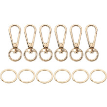 12 Pcs Swivel Clasp Hook, 0.39" Purse Snap Clasps Detachable for Bag, Dark Gold
