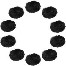 20Pcs Faux Fur Pom Pom Balls, 2.4 Inch Soft Fluffy Pompoms for Hats Keychains Scarves Gloves Bags Accessories, Black