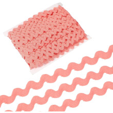 13 Yard Rick Rack Trim Ribbon, 5mm Wave Sewing Bending Fringe Trim Wave Ribbon Trim for Sewing DIY Clothes Wrapping Wedding Party Decoration, Dark Red